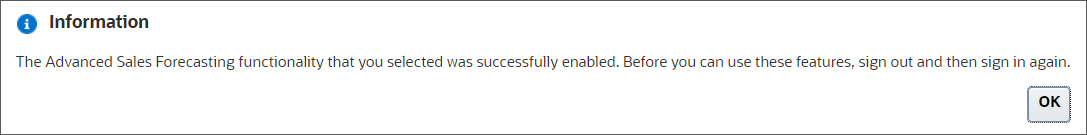 Success message